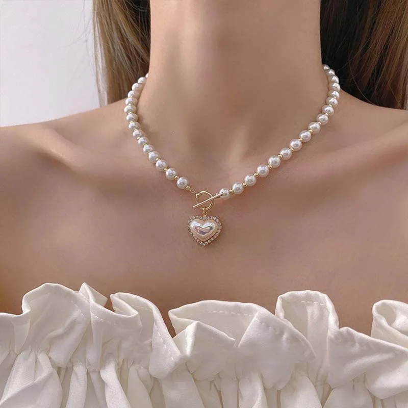 New Vintage Imitation Pearl Ch - Pearl Choker Necklace Vintage 评论和价格