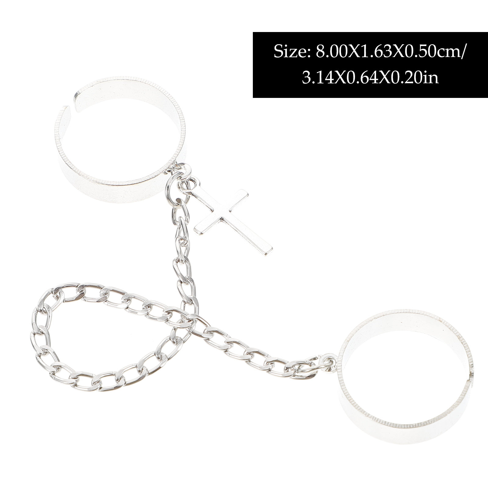 Knuckle Ring Set Cross Chain V - Vintage Punk Knuckle Rings Set 评论和价格
