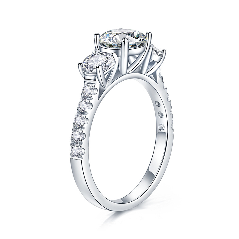 HTOTOH 3 Stone 1 Carat D Color - Moissanite Engagement Ring 1 Carat 评论和价格