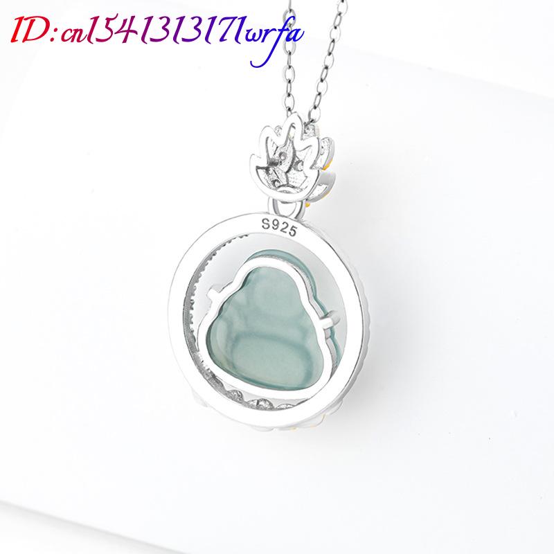 Blue Myanmar Jadeite Maitreya  - Necklaces 评论和价格