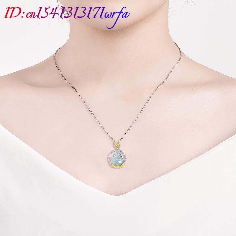 Blue Myanmar Jadeite Maitreya  - Necklaces 评论和价格