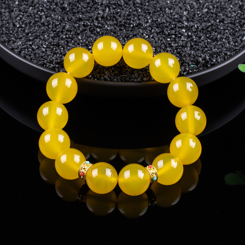 Jade amber yellow, simple and  - Bracelets 评论和价格