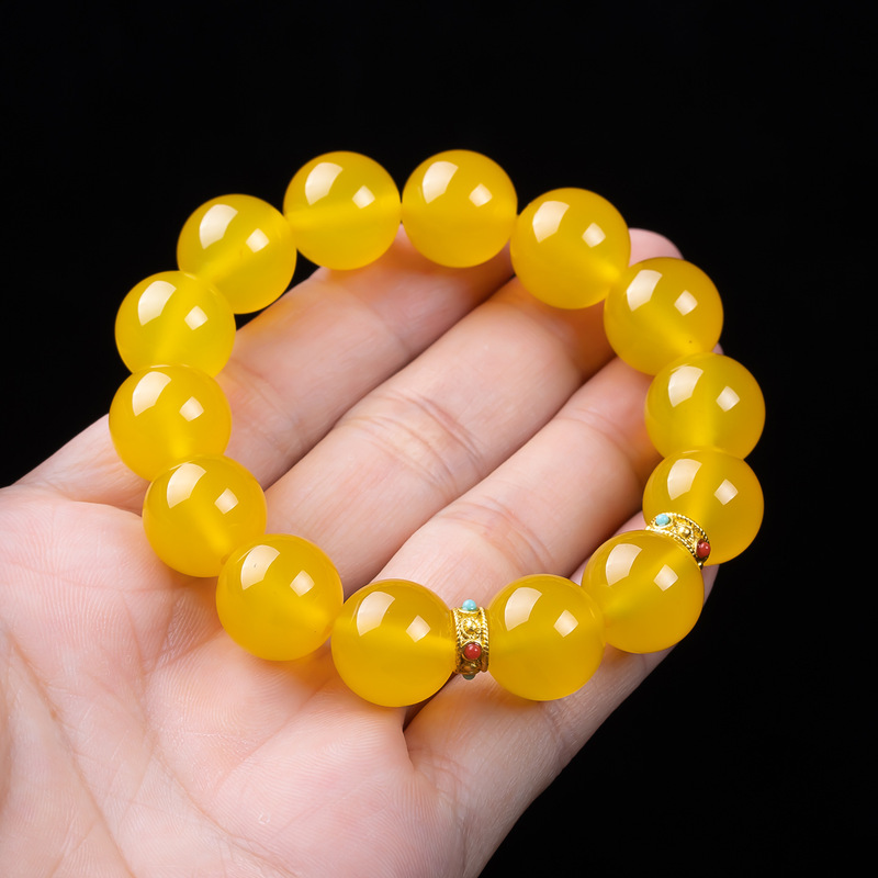 Jade amber yellow, simple and  - Bracelets 评论和价格
