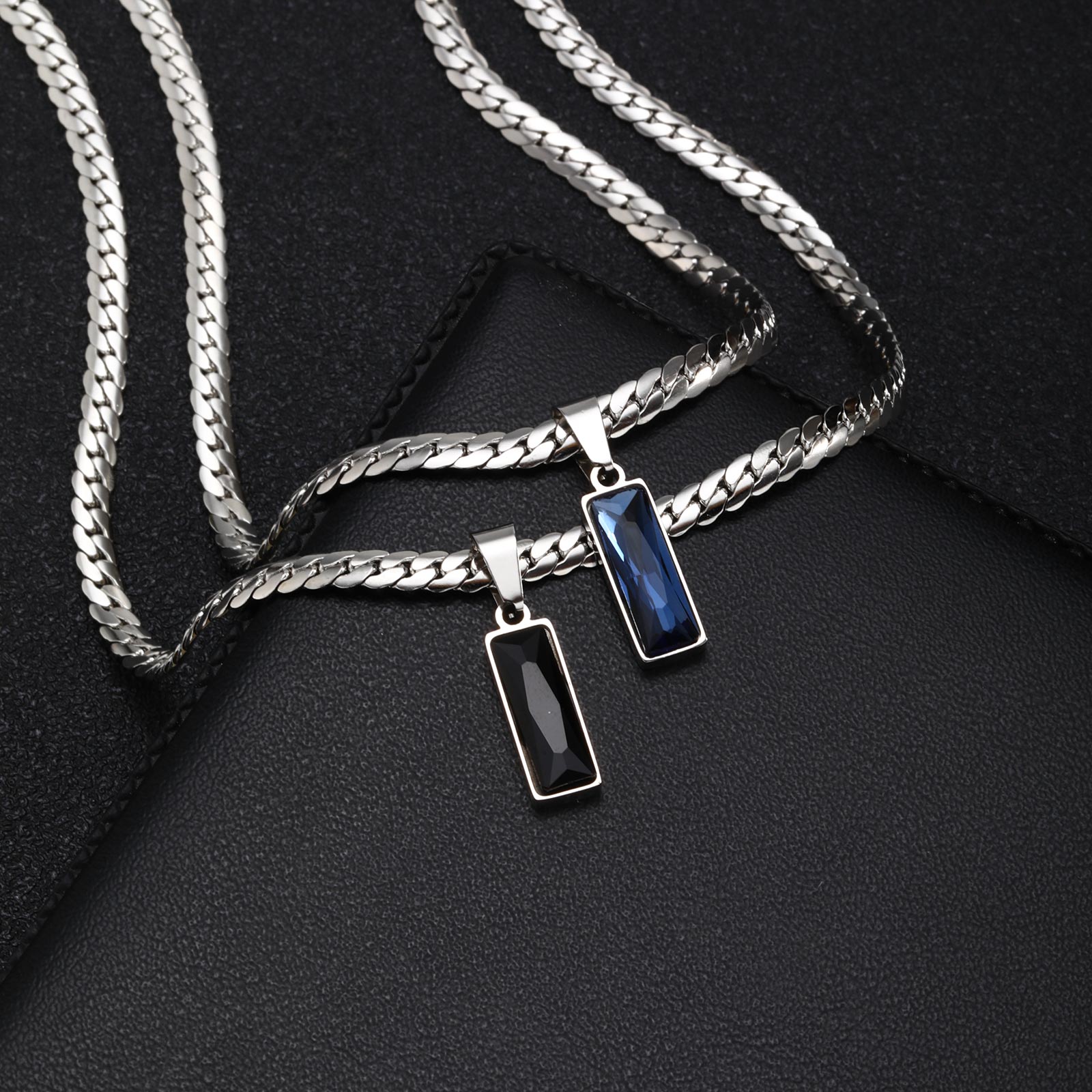 Stylish Mens Geometric Stone P - Cuban Link Chain 12Mm 评论和价格