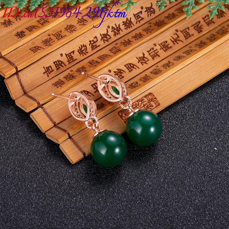 Natural Jade Bead Earrings Fas - Earrings 评论和价格